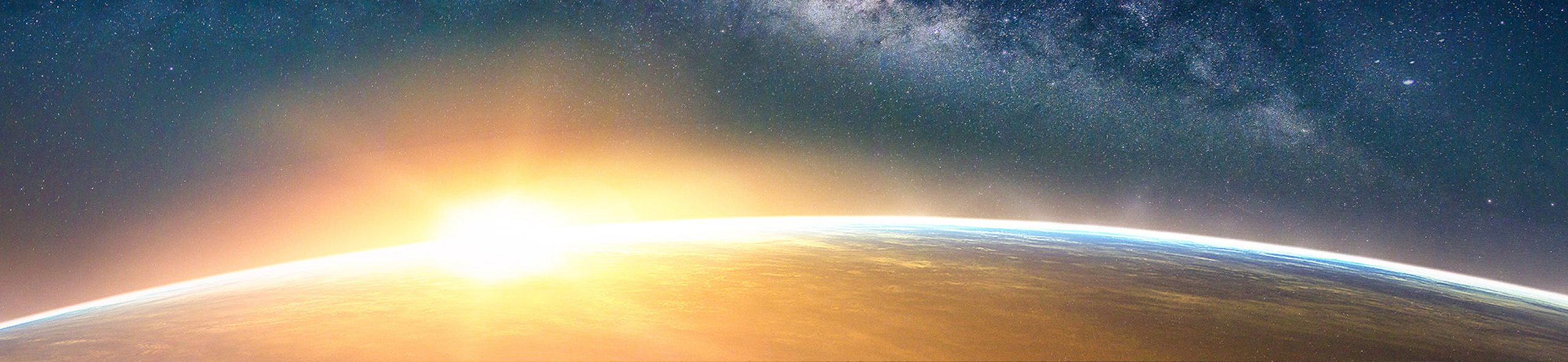 Earth with the sun on the horizon